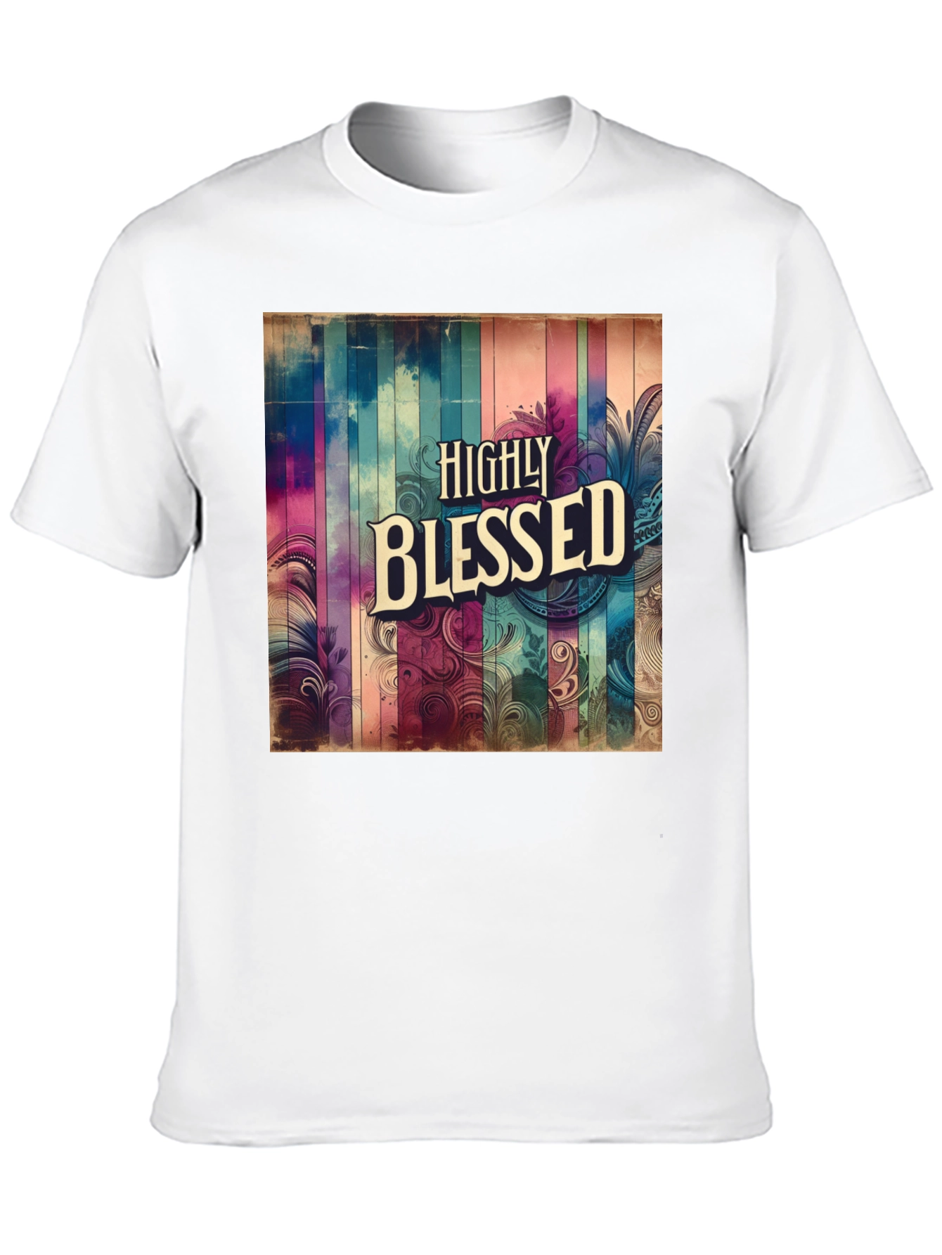 Camiseta Negra - Diseño Altamente Bendecido