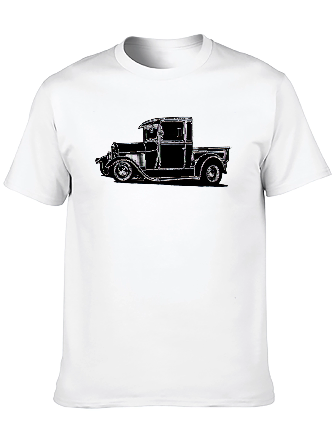 Camiseta Negra con Diseño de Camioneta Clásica