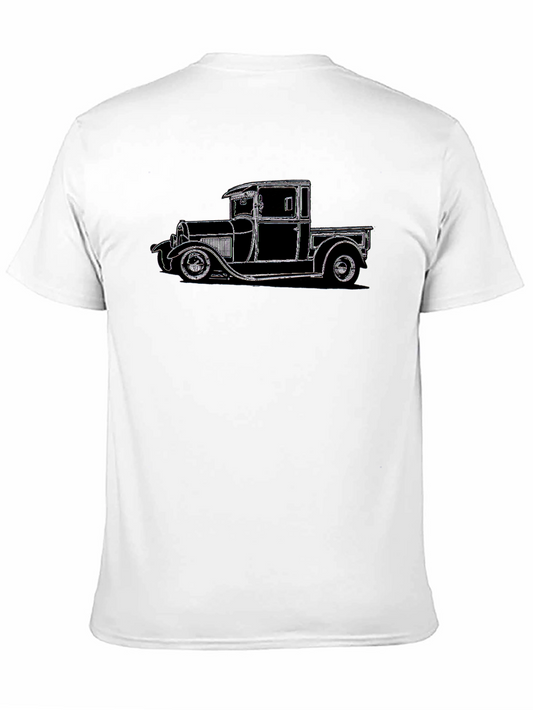 Camiseta Negra con Diseño de Camioneta Clásica