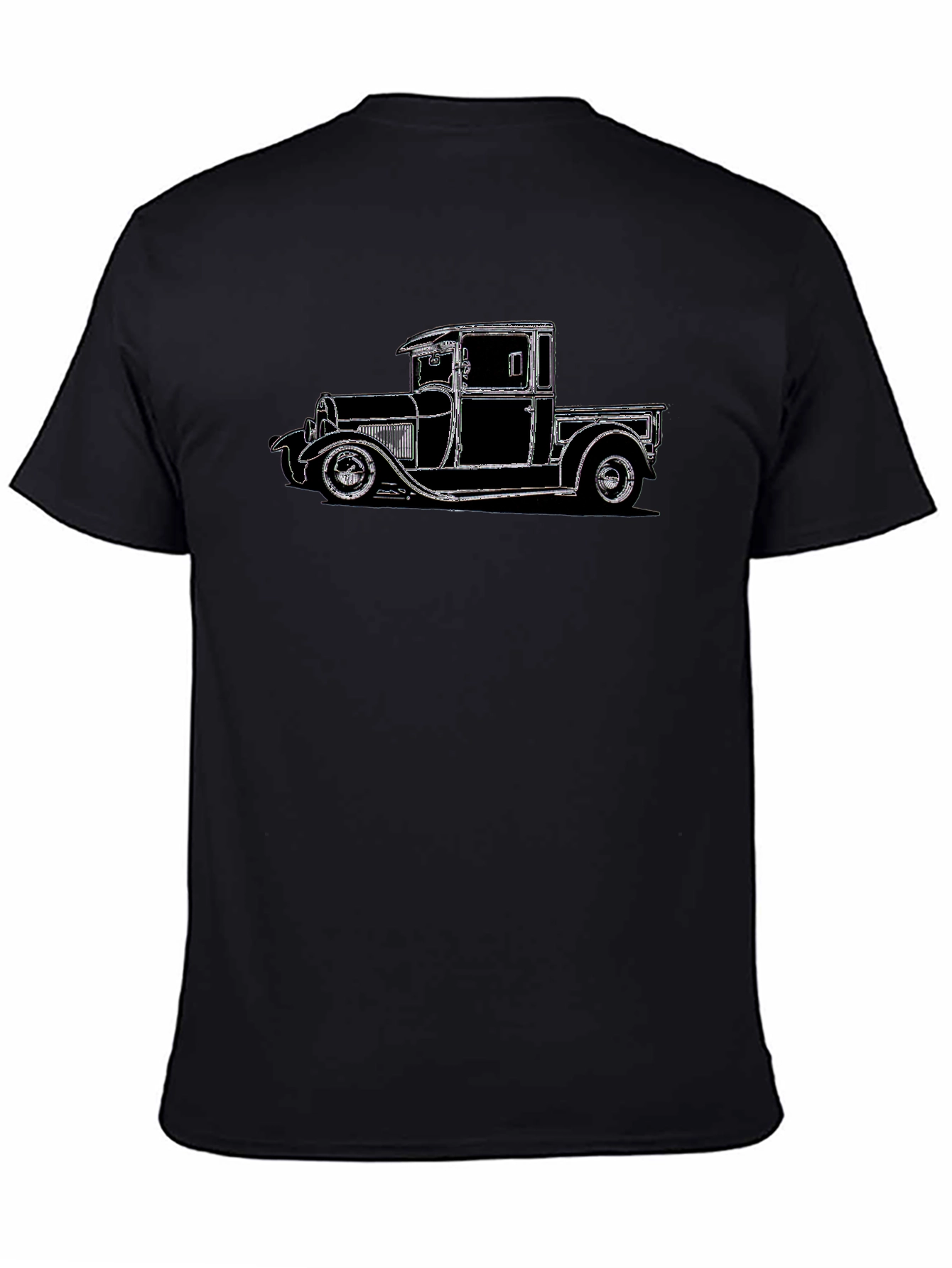 Camiseta Negra con Diseño de Camioneta Clásica