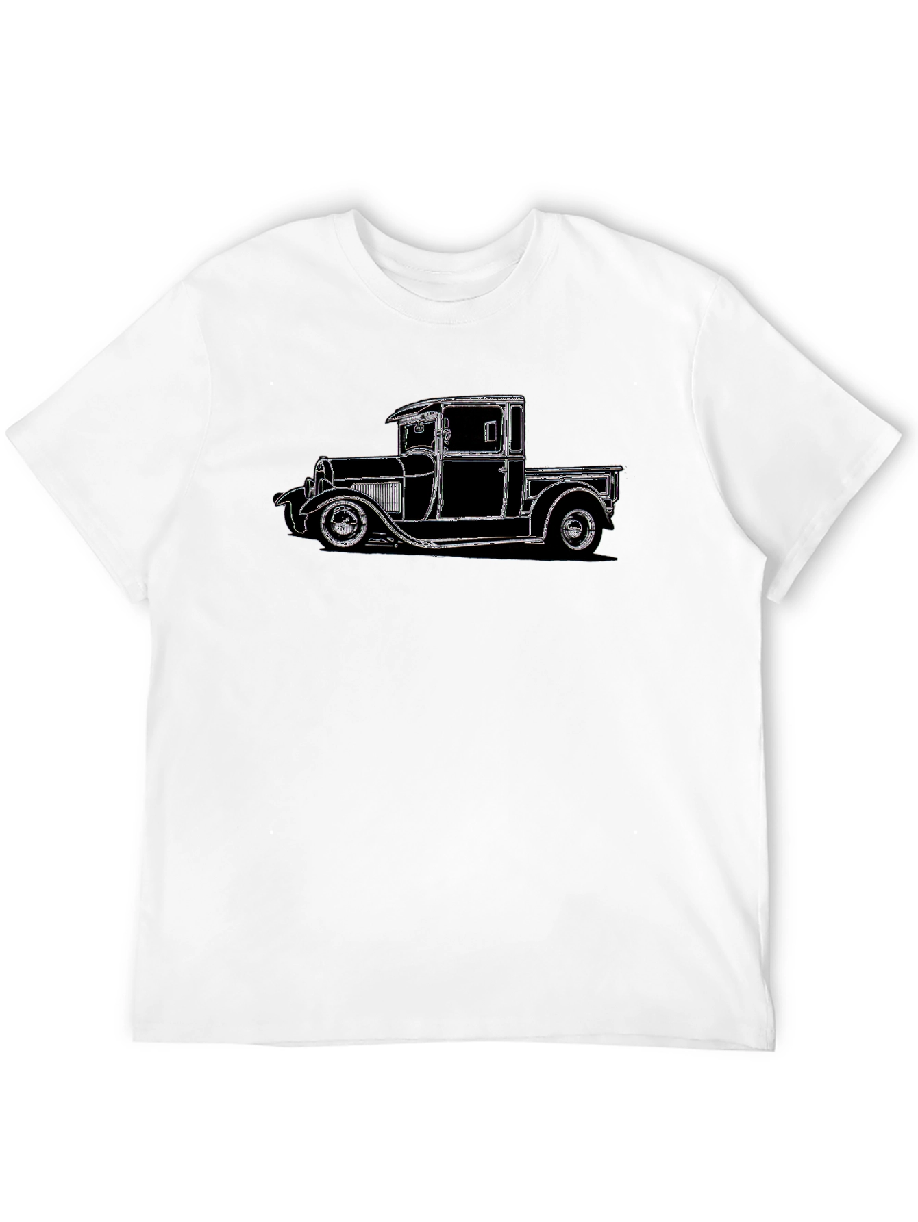 Camiseta Negra con Diseño de Camioneta Clásica