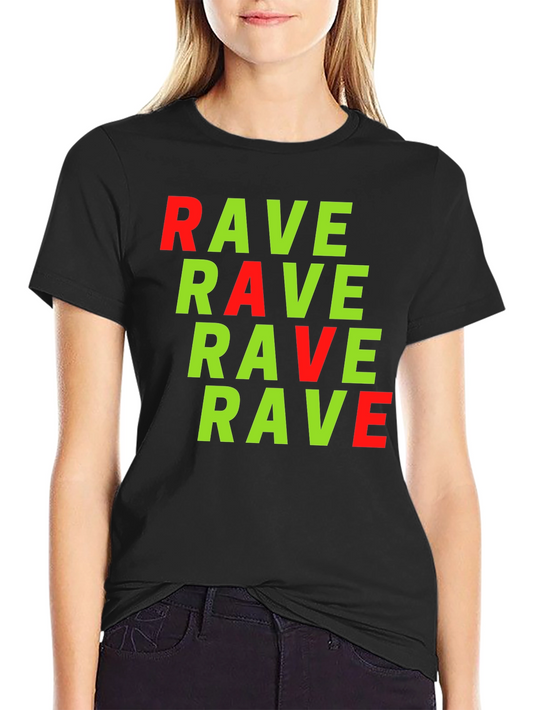 Camiseta Negra con Estampado RAVE