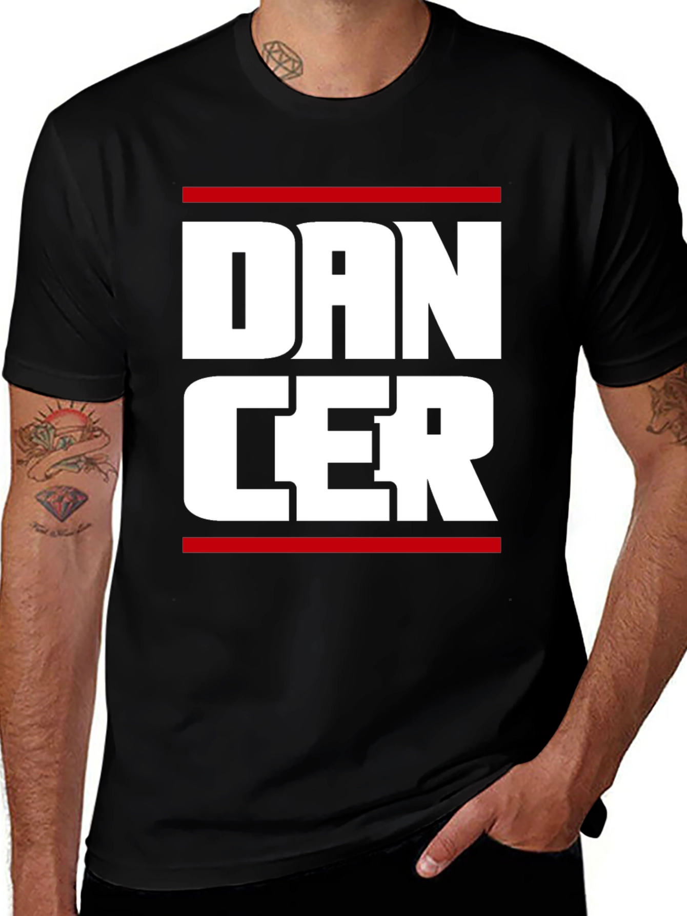 Camiseta Negra con Diseño Dancer