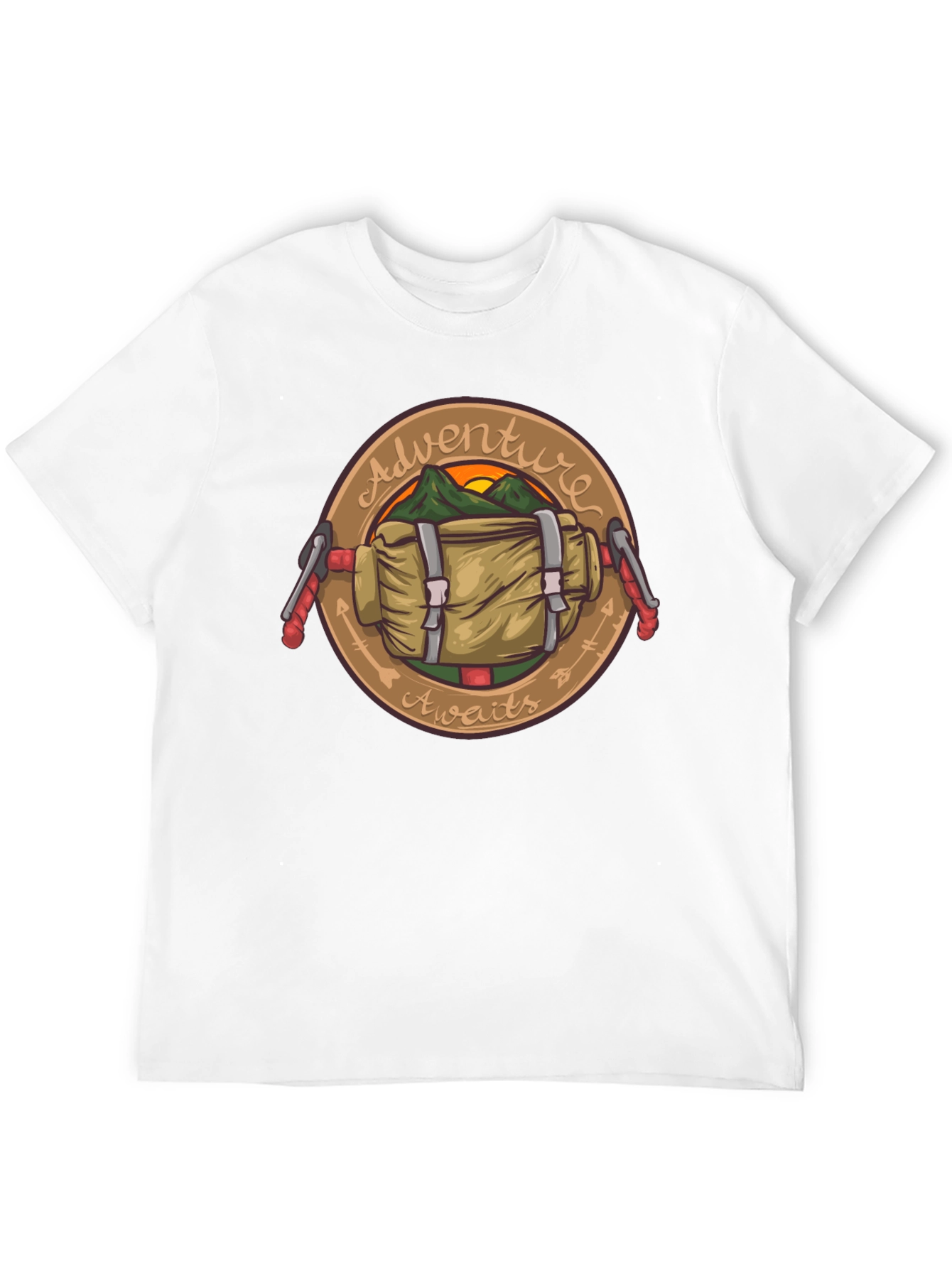 Camiseta Negra Adventure Awaits para Exploradores