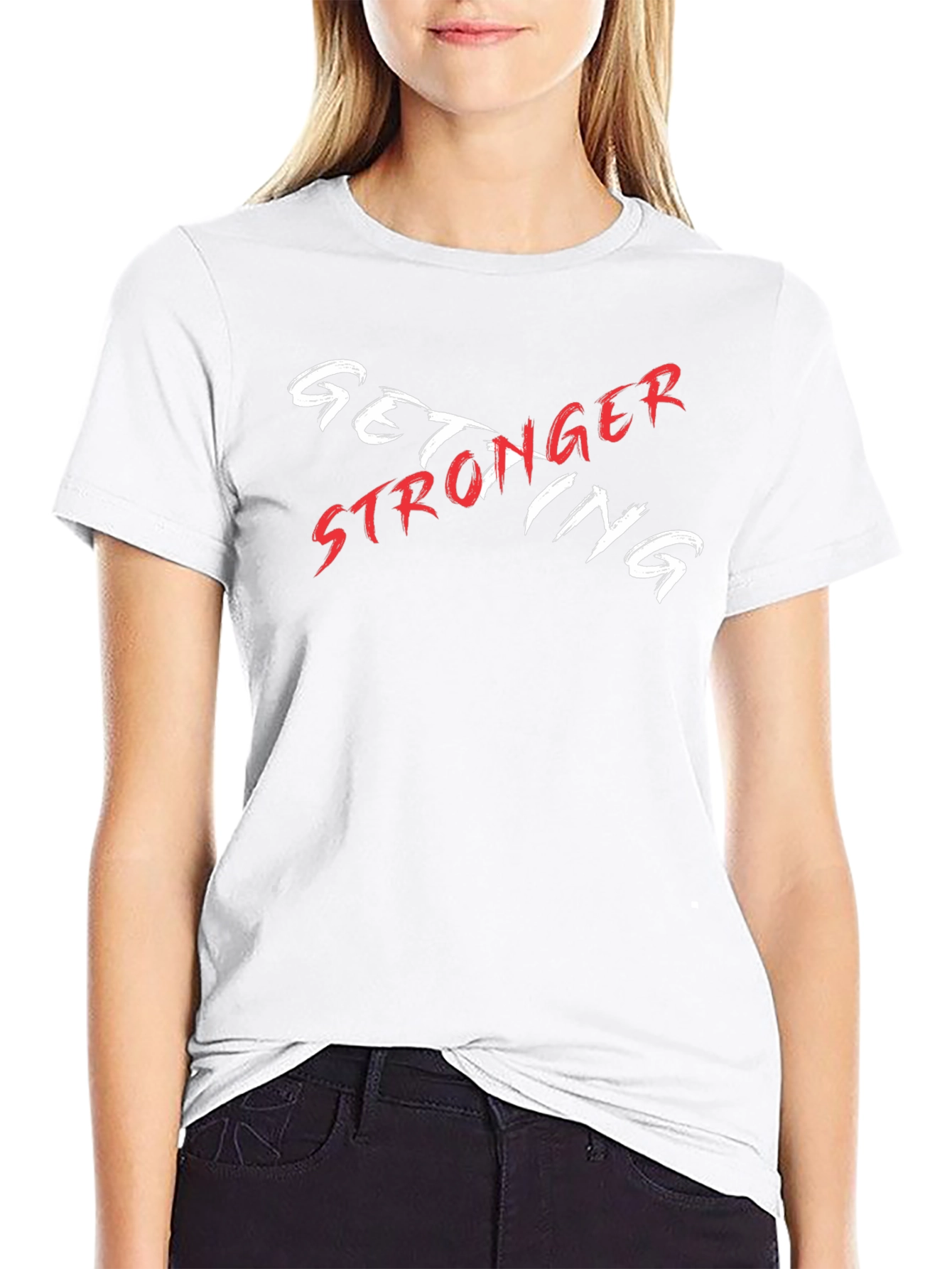Camiseta Negra Get Stronger Diseño Moderno