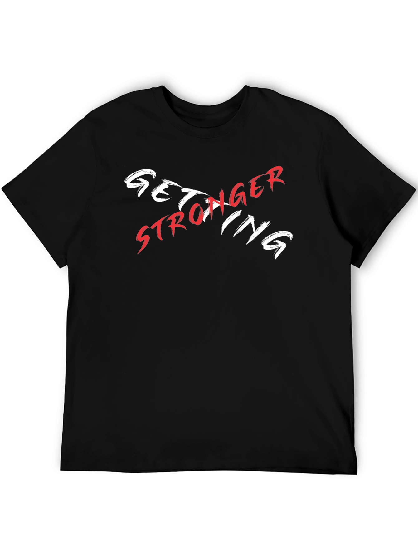Camiseta Negra Get Stronger Diseño Moderno