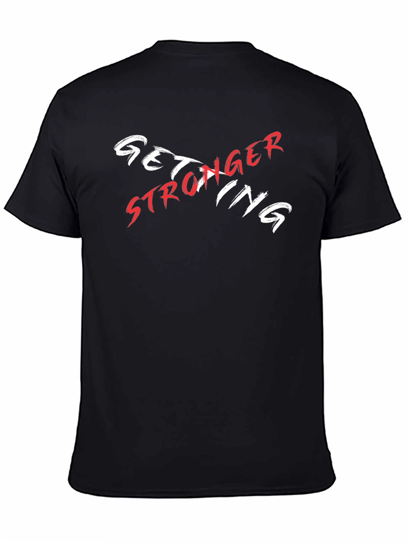 Camiseta Negra Get Stronger Diseño Moderno