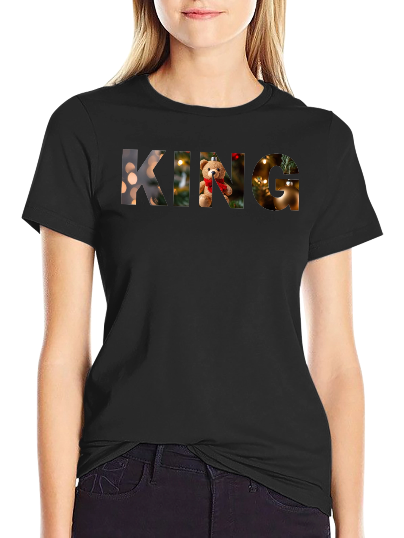 Camiseta Negra King Navideña