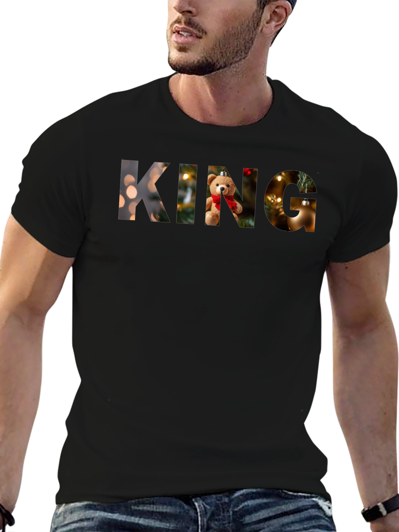 Camiseta Negra King Navideña