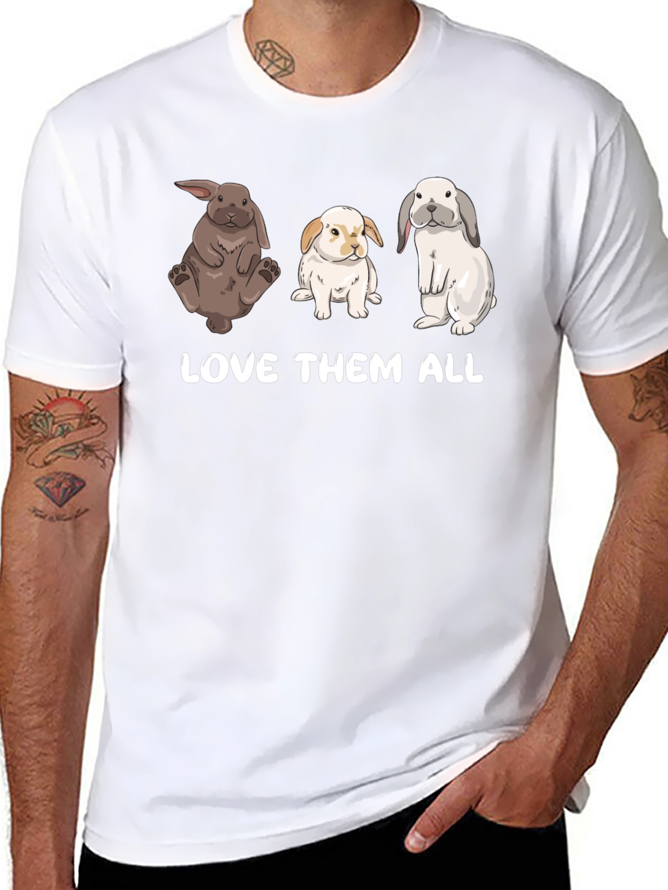 Camiseta Unisex Ámalos a Todos - Diseño de Conejos