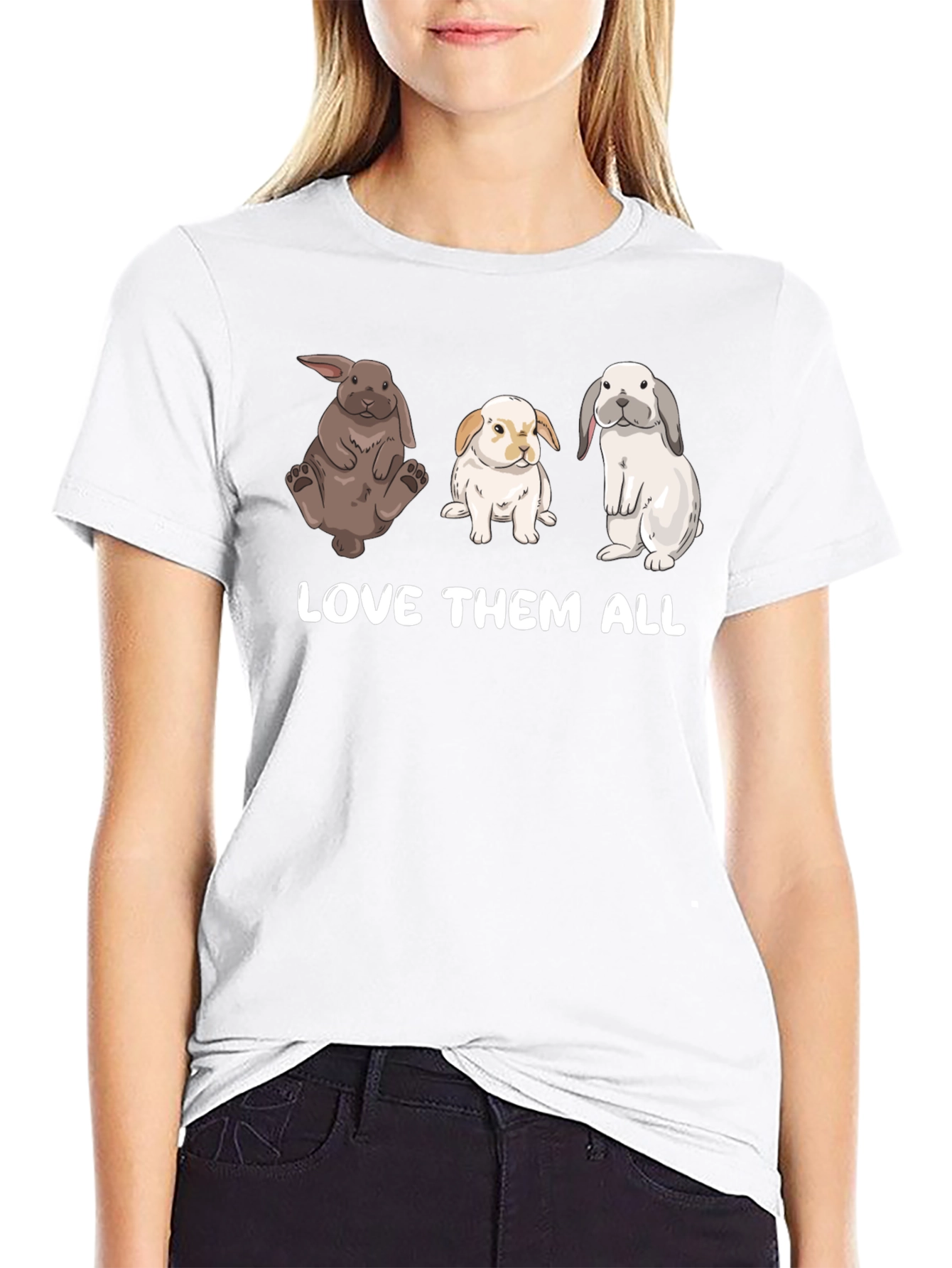 Camiseta Unisex Ámalos a Todos - Diseño de Conejos