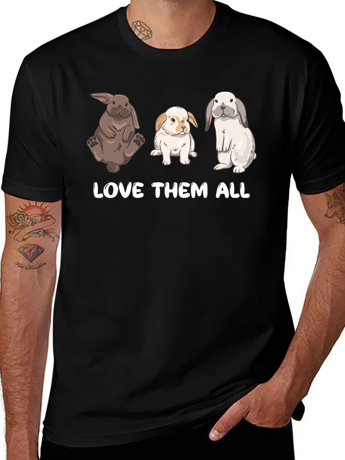 Camiseta Unisex Ámalos a Todos - Diseño de Conejos