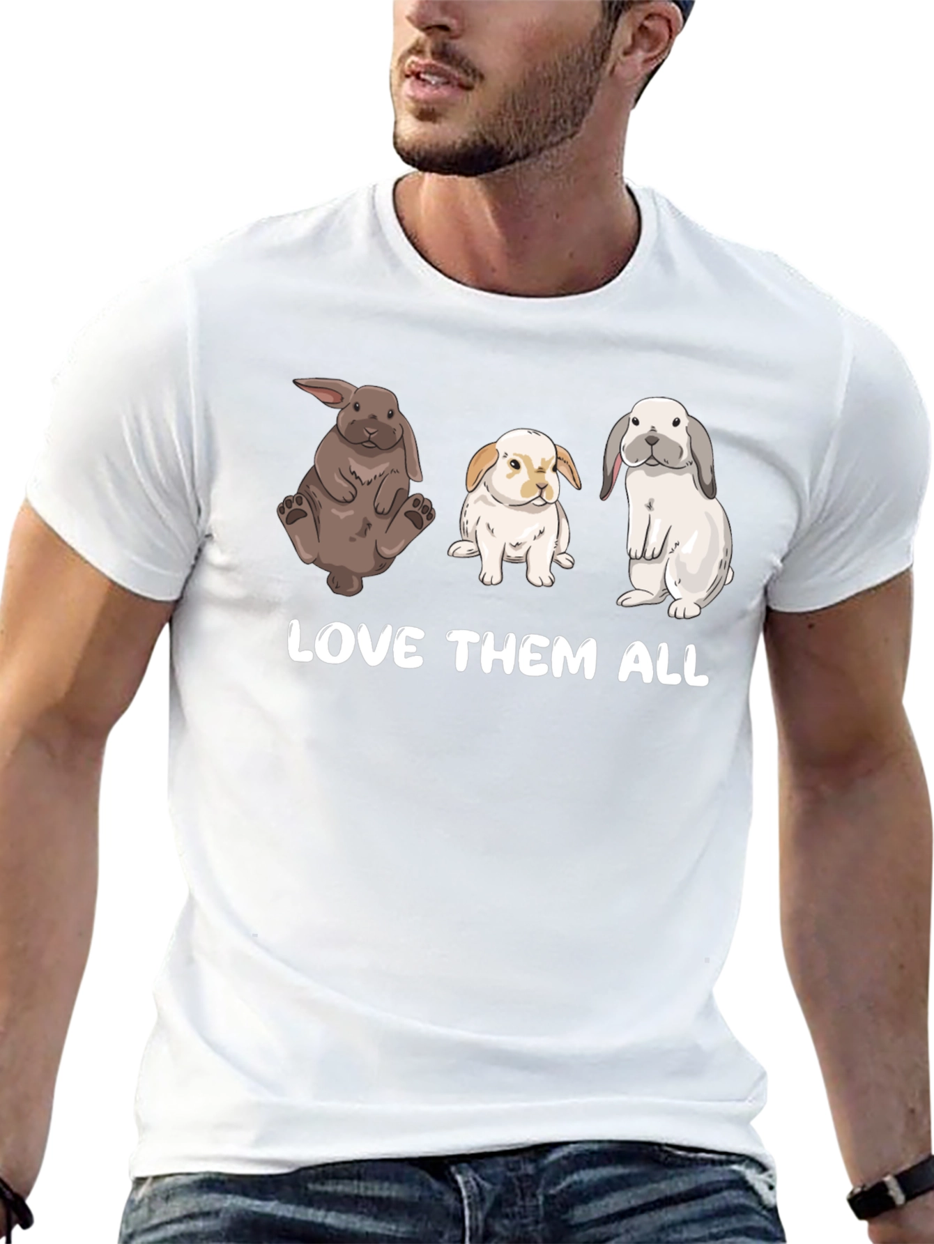 Camiseta Unisex Ámalos a Todos - Diseño de Conejos