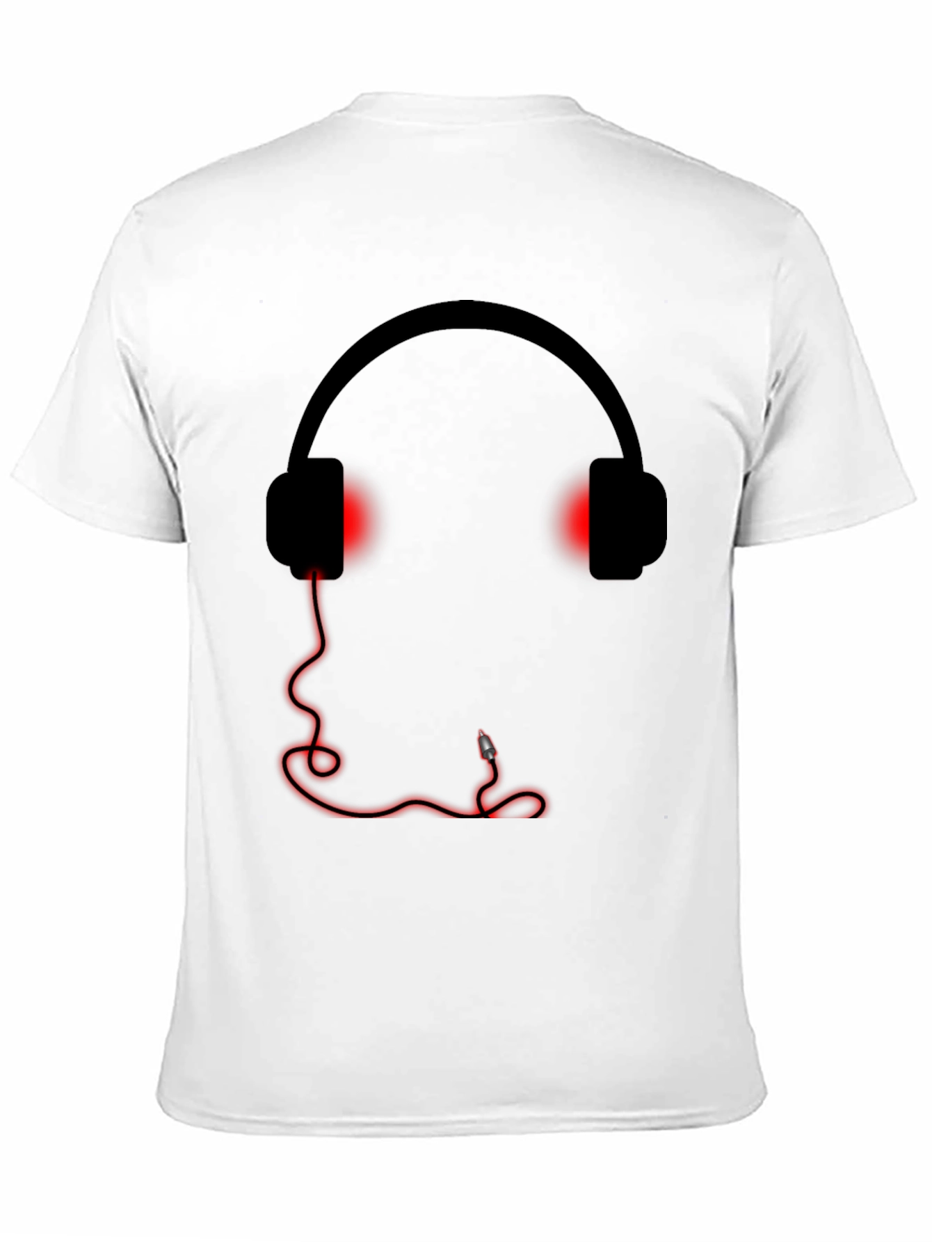 Camiseta Negra Estampado Auriculares