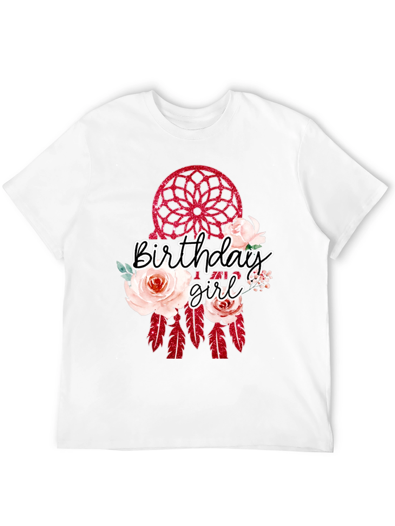 Camiseta Negra Birthday Girl Atrapasueños Floral