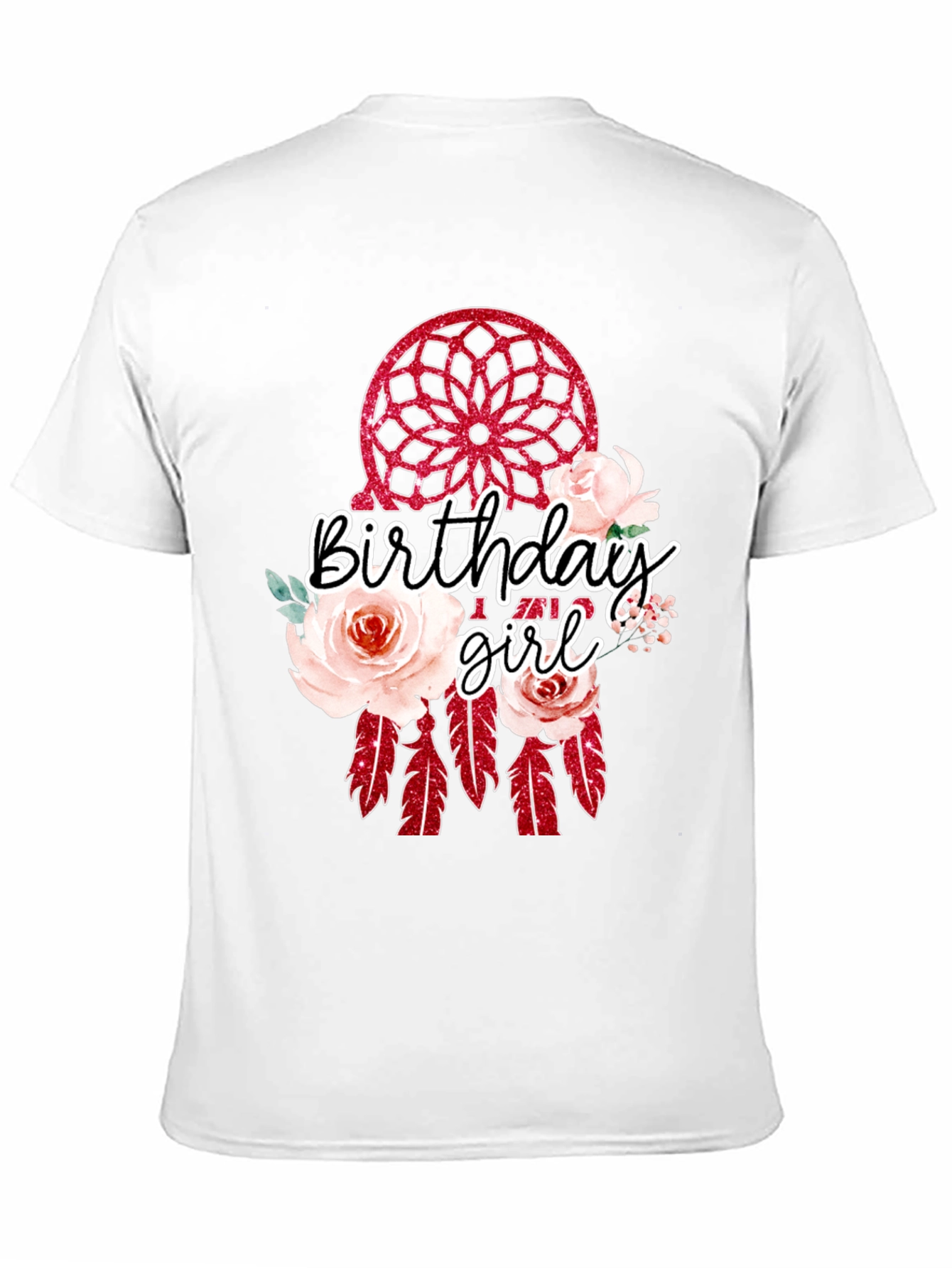 Camiseta Negra Birthday Girl Atrapasueños Floral