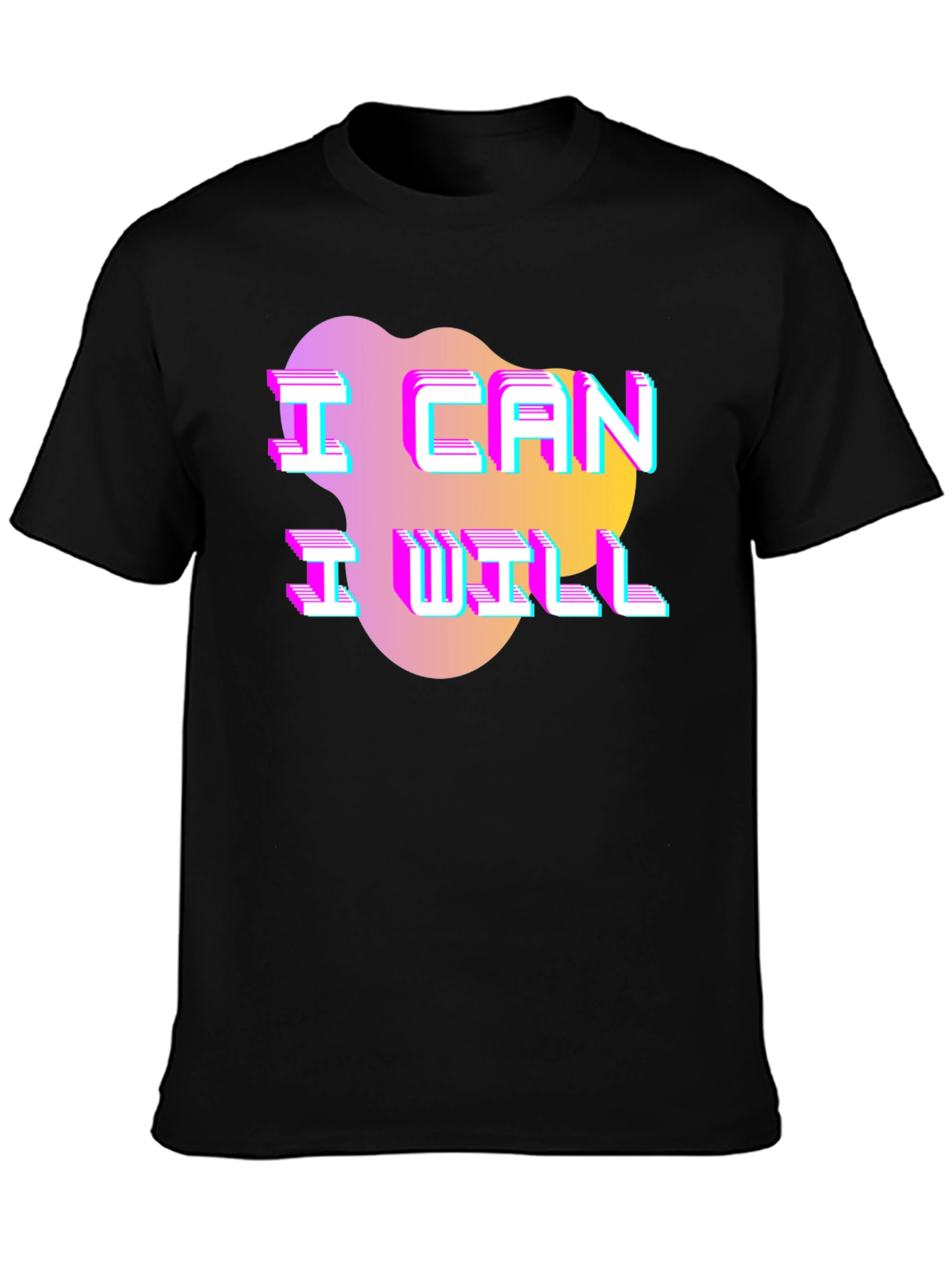 Camiseta Hombre Negra con Diseño Puedo Quiero