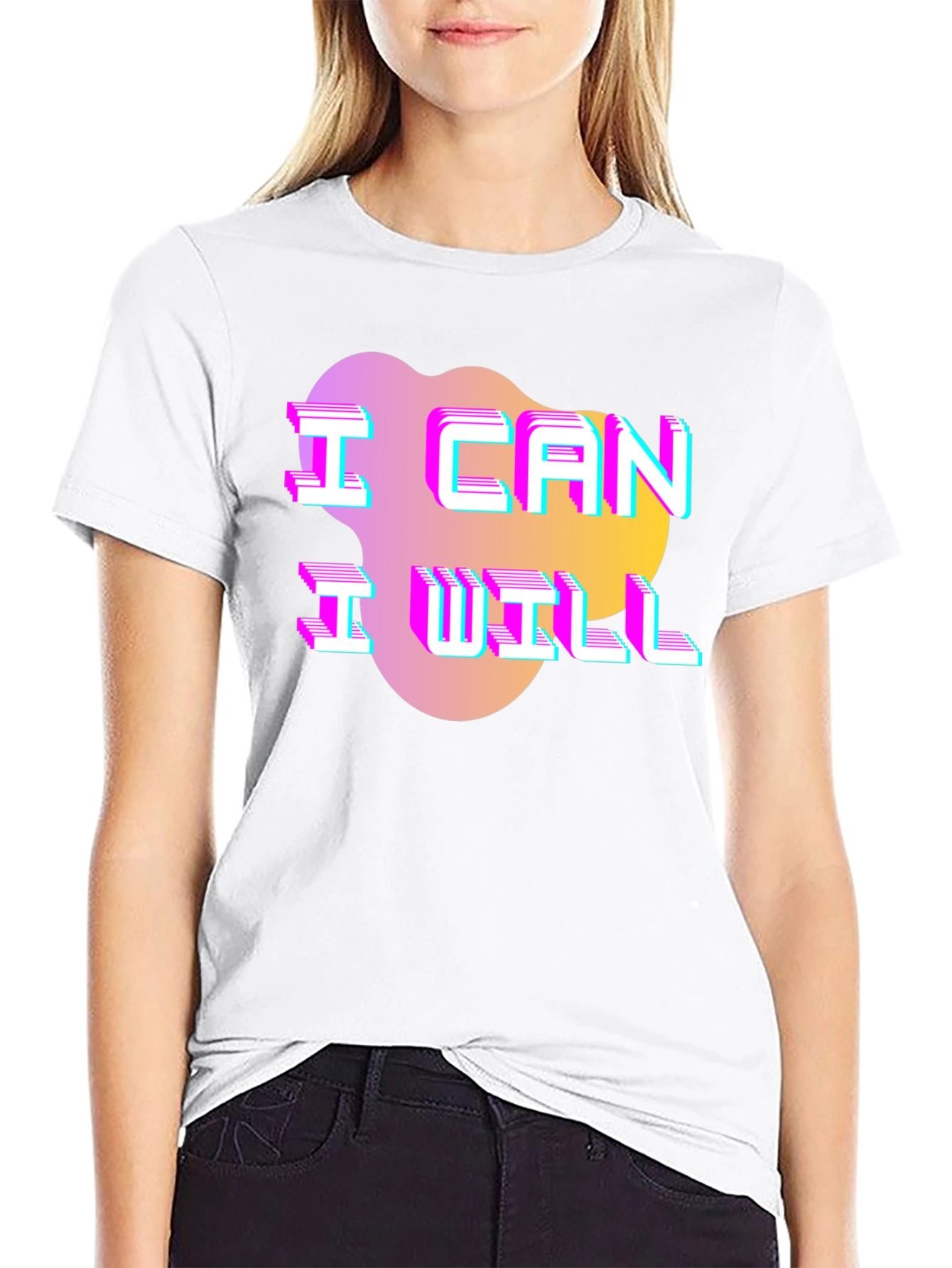 Camiseta Hombre Negra con Diseño Puedo Quiero