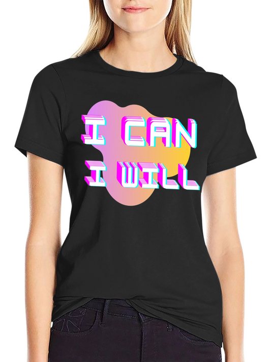 Camiseta Hombre Negra con Diseño Puedo Quiero