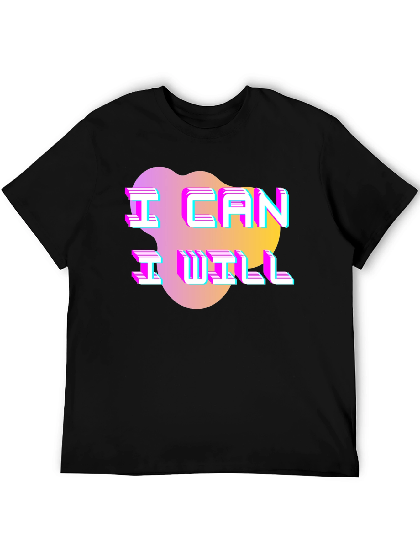 Camiseta Hombre Negra con Diseño Puedo Quiero