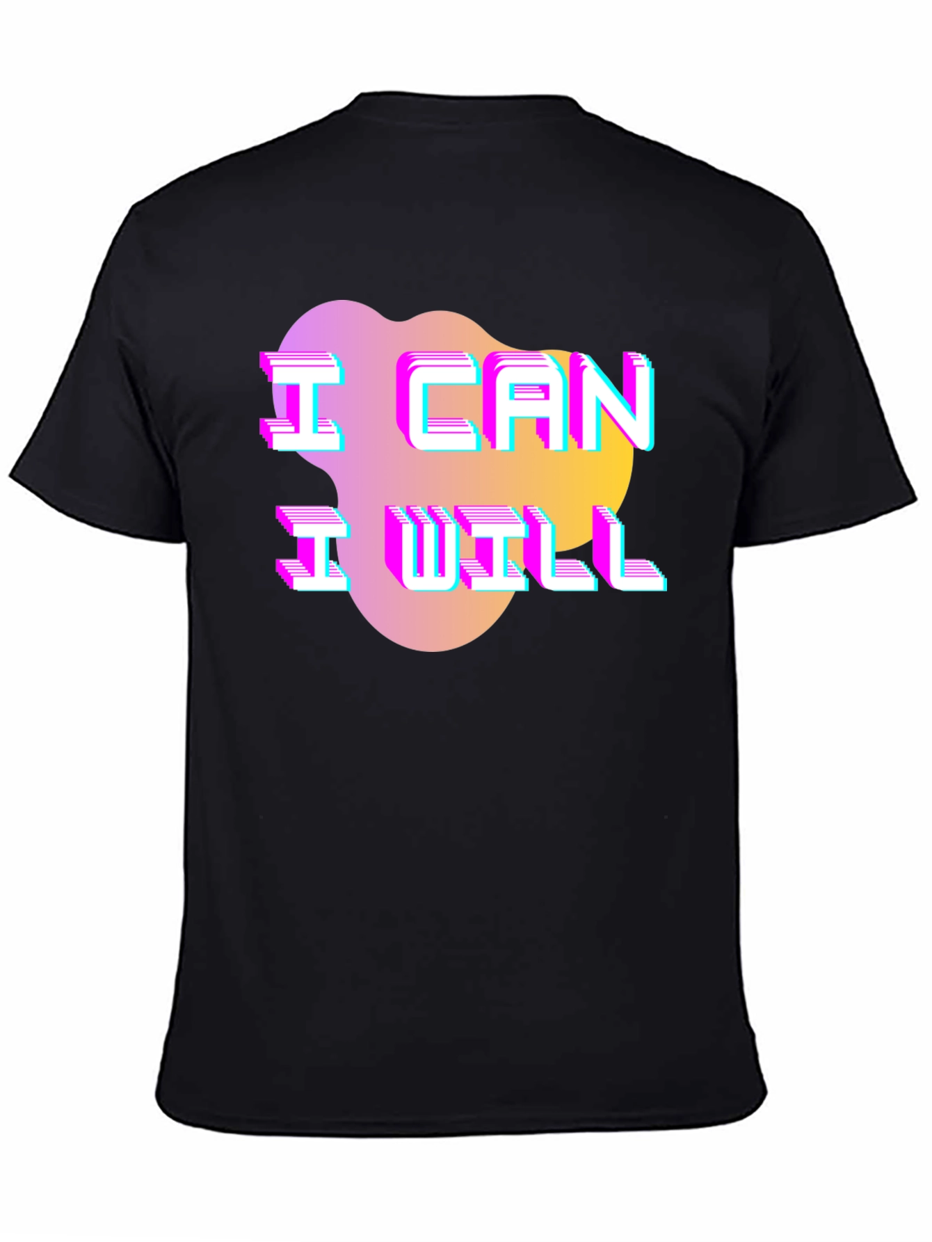 Camiseta Hombre Negra con Diseño Puedo Quiero
