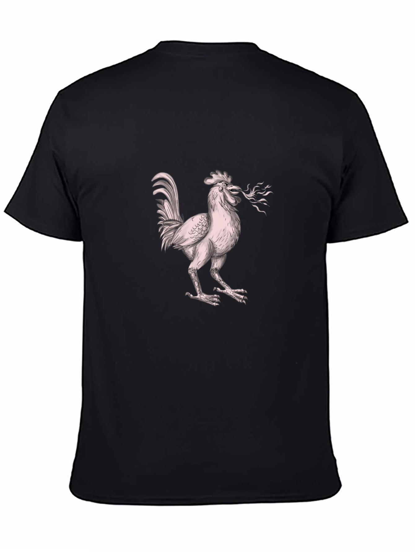 Camiseta Negra con Diseño de Gallo