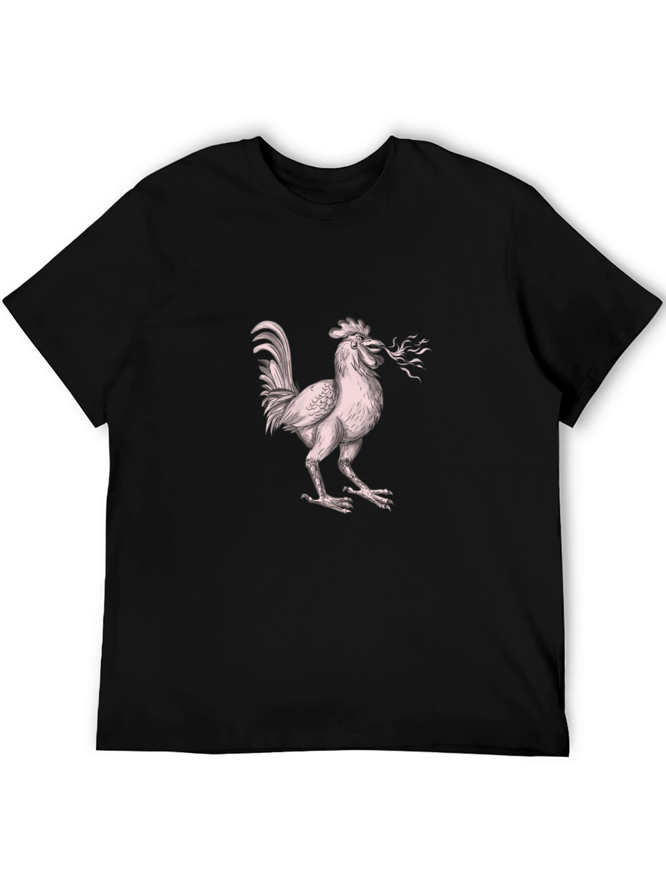 Camiseta Negra con Diseño de Gallo