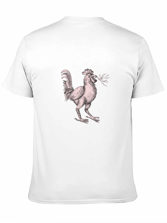 Camiseta Negra con Diseño de Gallo