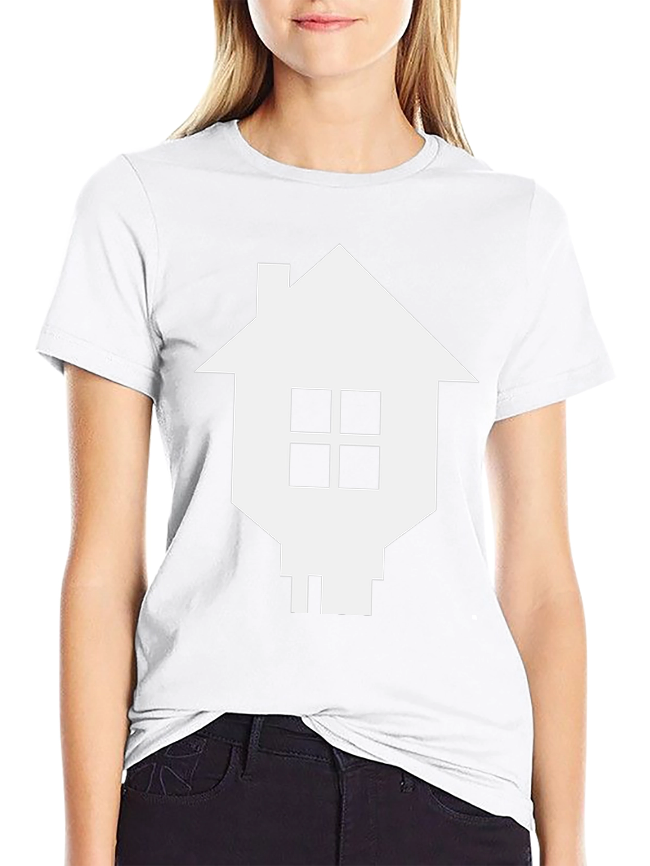 Camiseta Negra con Diseño de Casa Pixelada
