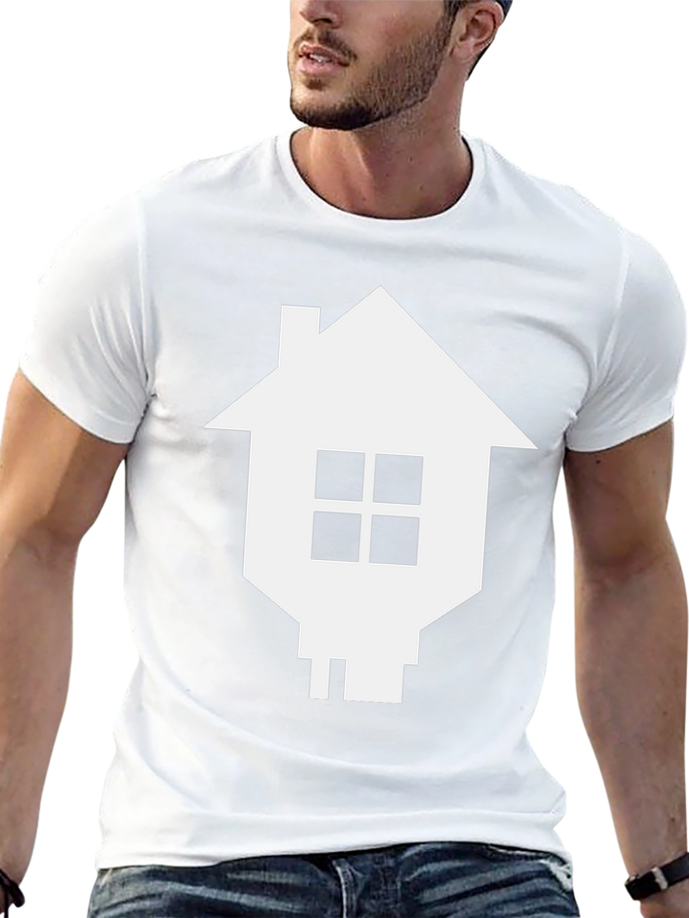 Camiseta Negra con Diseño de Casa Pixelada