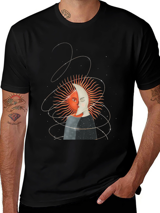 Camiseta Unisex Sol y Luna Diseño Celestial