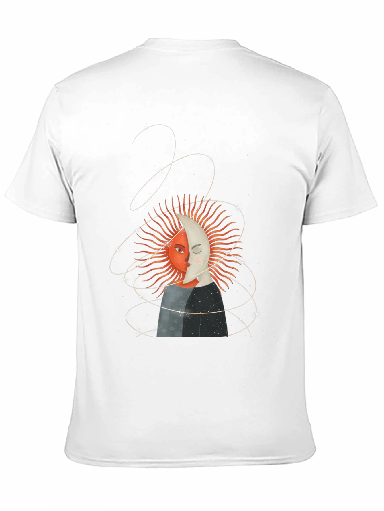 Camiseta Unisex Sol y Luna Diseño Celestial