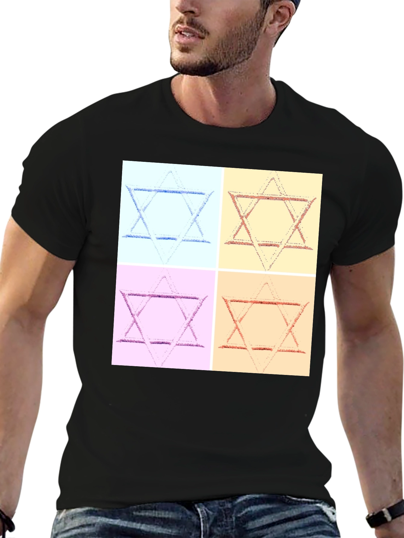 Camiseta Hombre Estrella de David Arte Pop