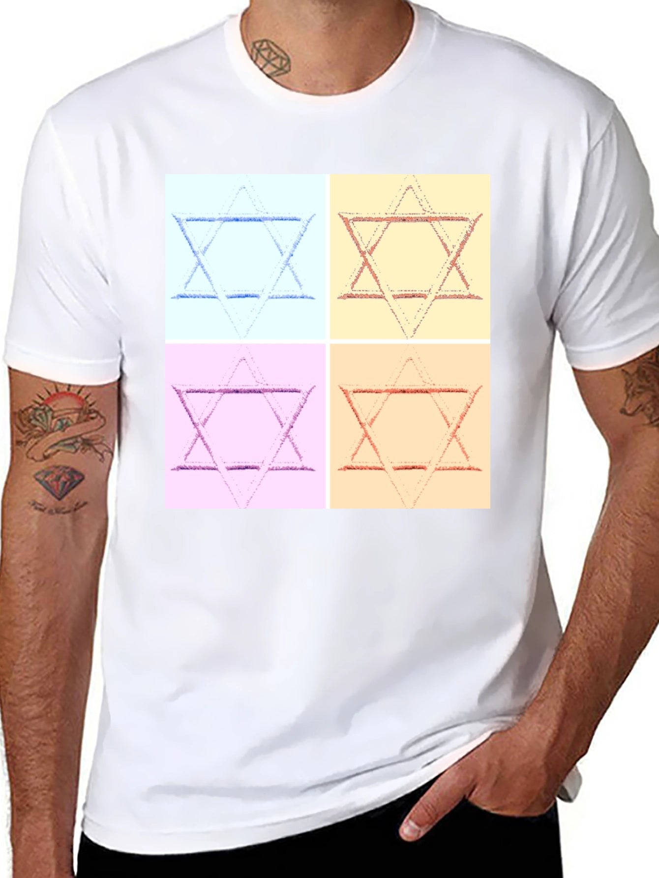 Camiseta Hombre Estrella de David Arte Pop
