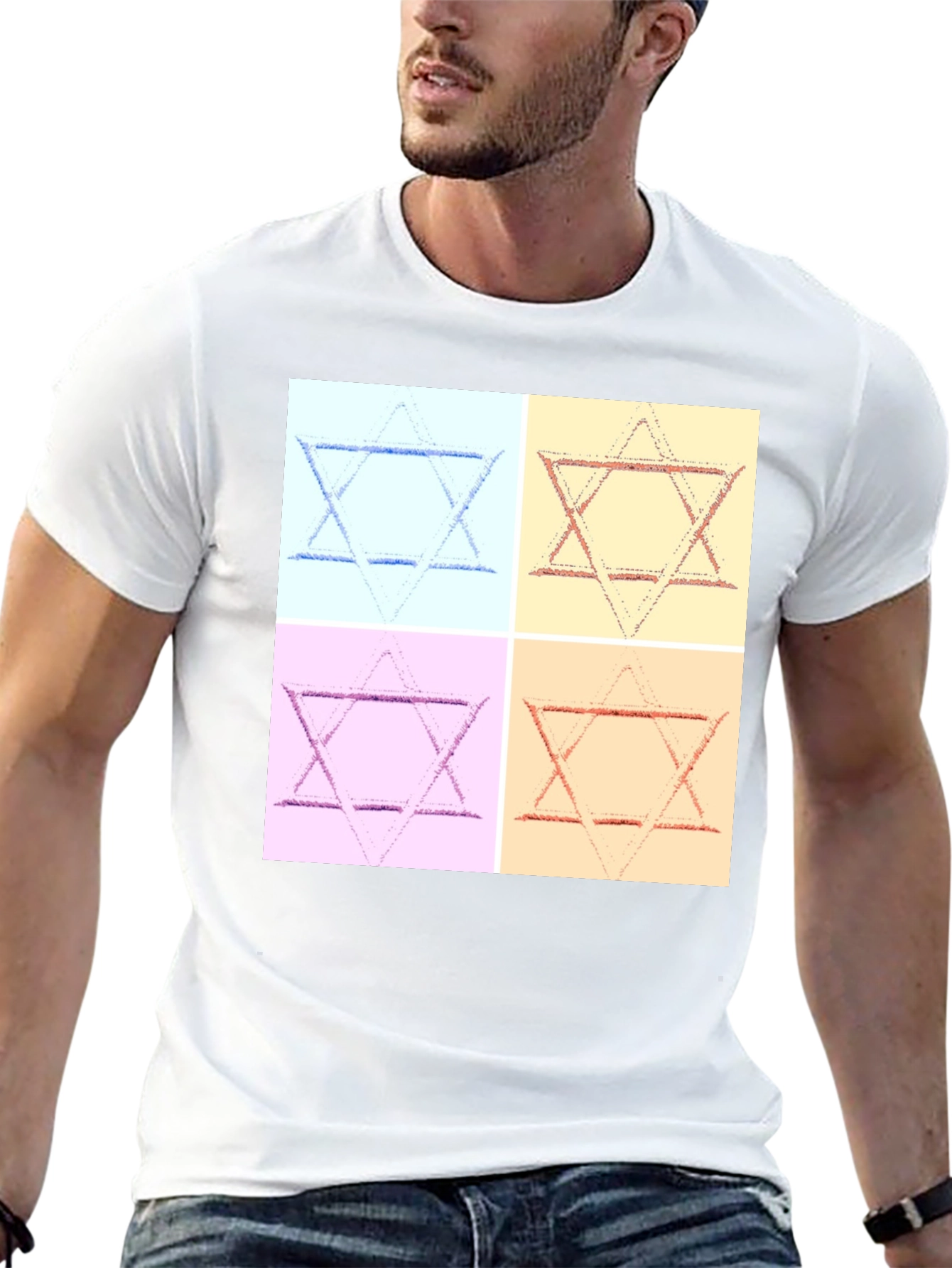 Camiseta Hombre Estrella de David Arte Pop