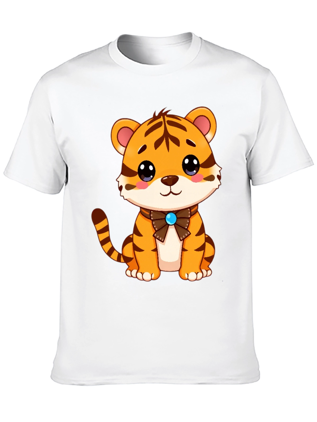 Camiseta Negra con Diseño de Tigre Adorable