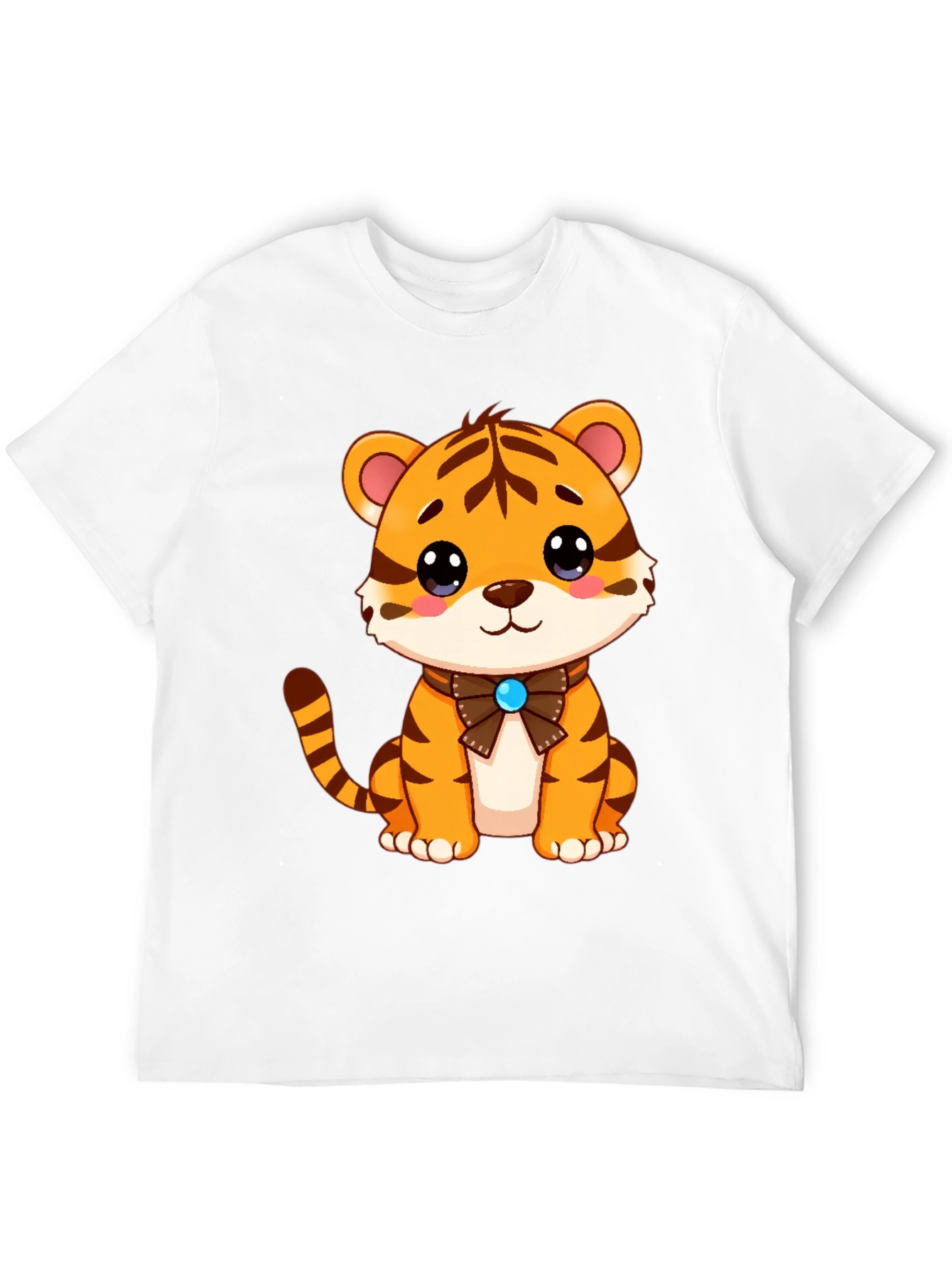 Camiseta Negra con Diseño de Tigre Adorable