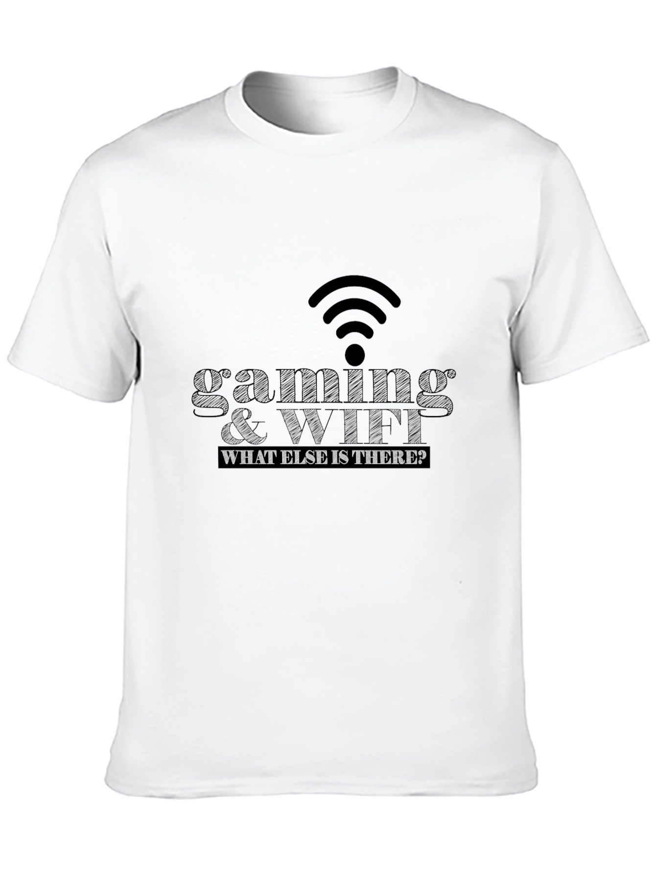 Camiseta Negra Gaming & WiFi para Gamers