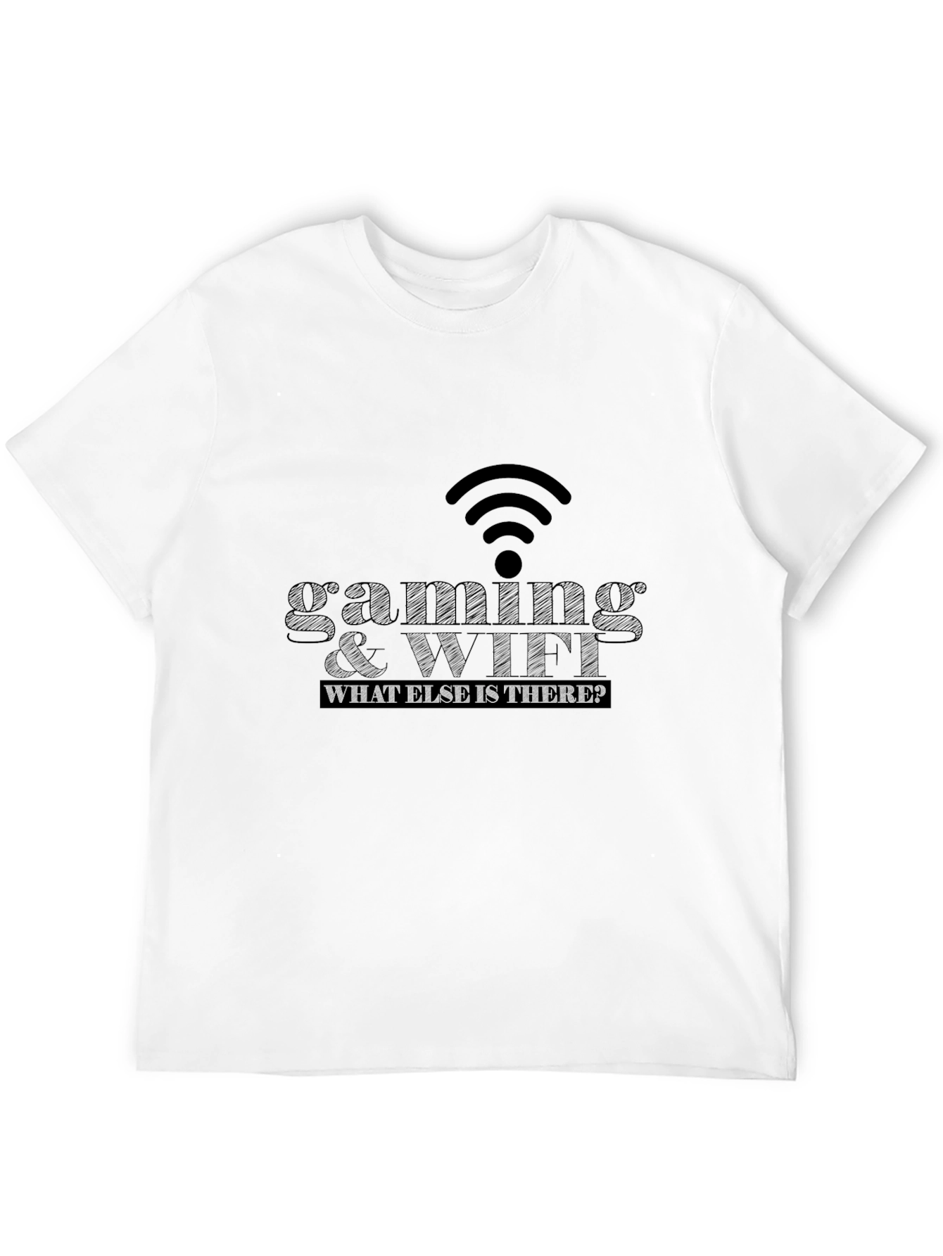 Camiseta Negra Gaming & WiFi para Gamers