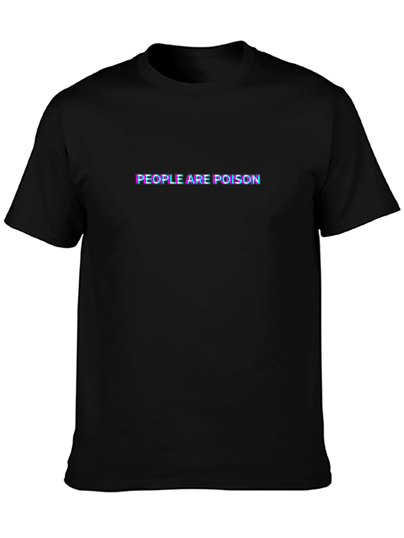Camiseta Negra People Are Poison Estilo Distorsión