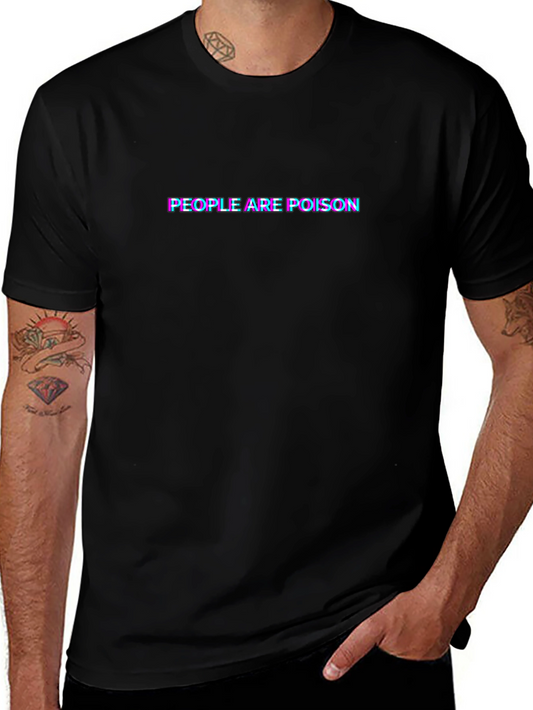 Camiseta Negra People Are Poison Estilo Distorsión