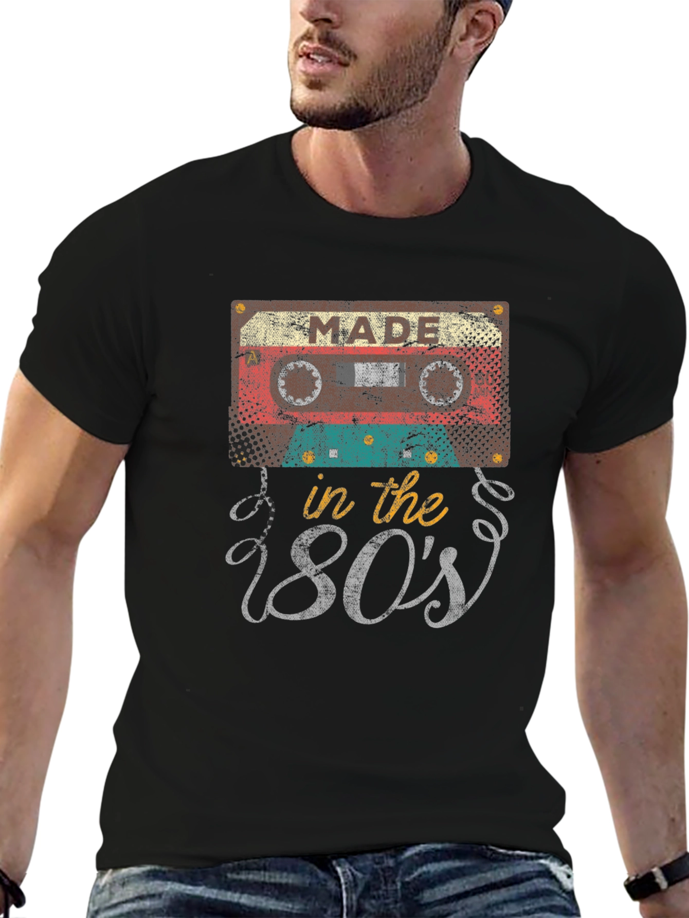 Camiseta Negra Retro Made in the 80s