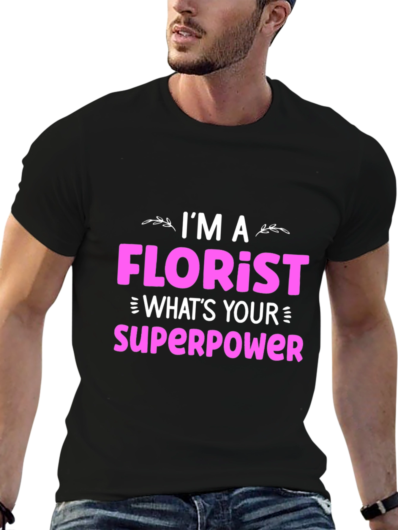 Camiseta Negra Florista Superpoder