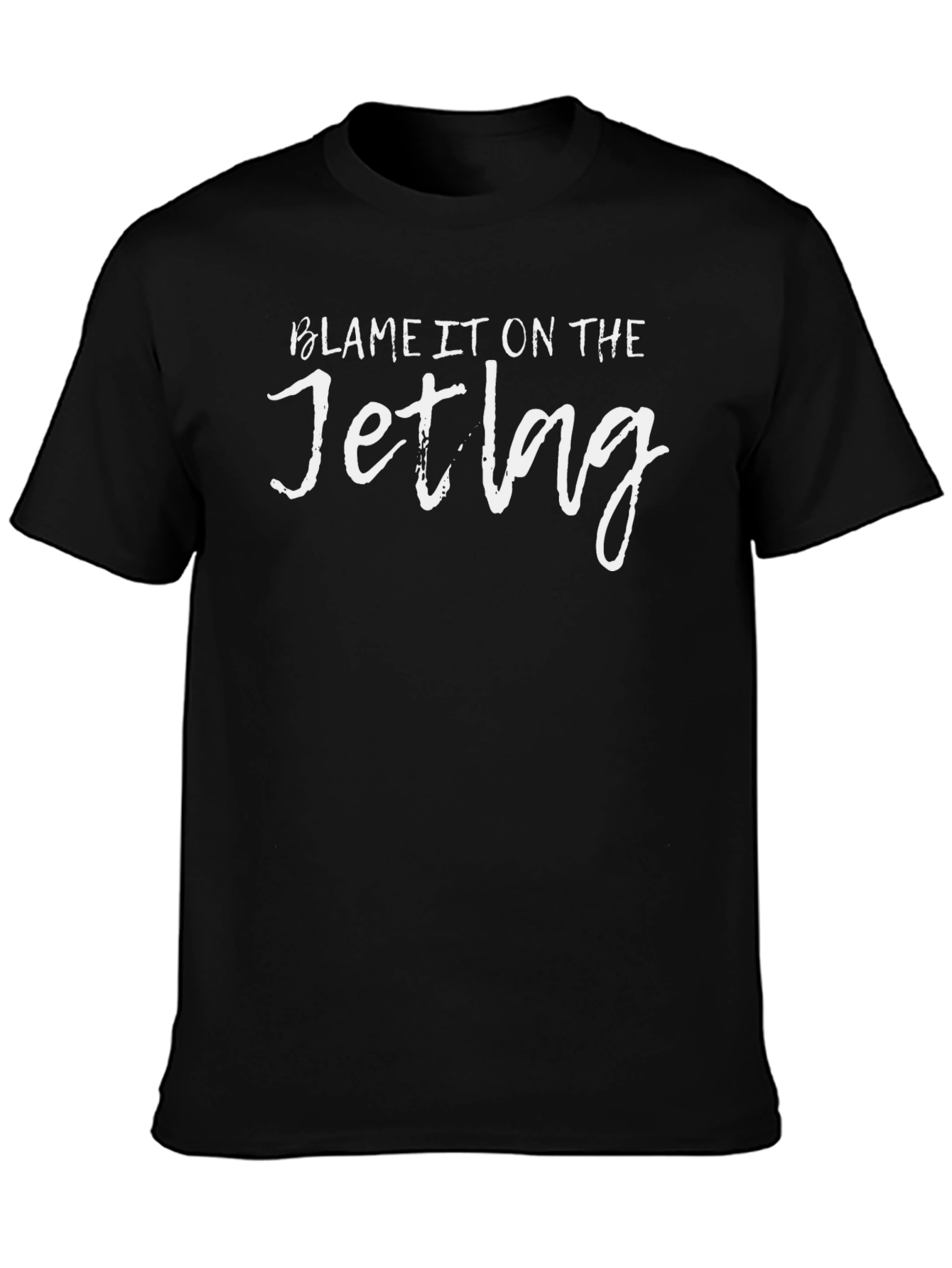 Camiseta Negra: Culpa al Jet Lag