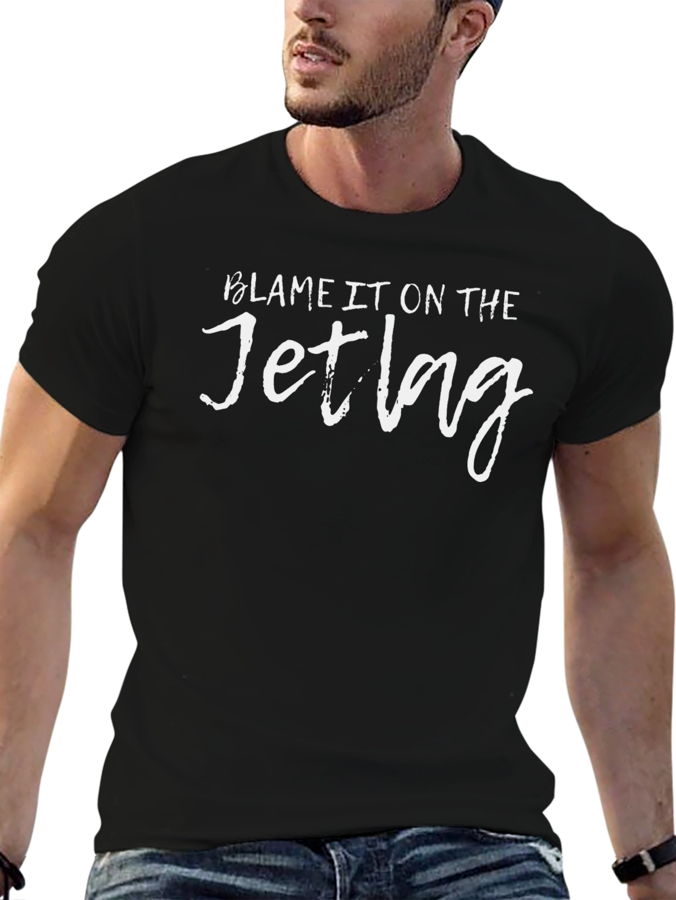 Camiseta Negra: Culpa al Jet Lag