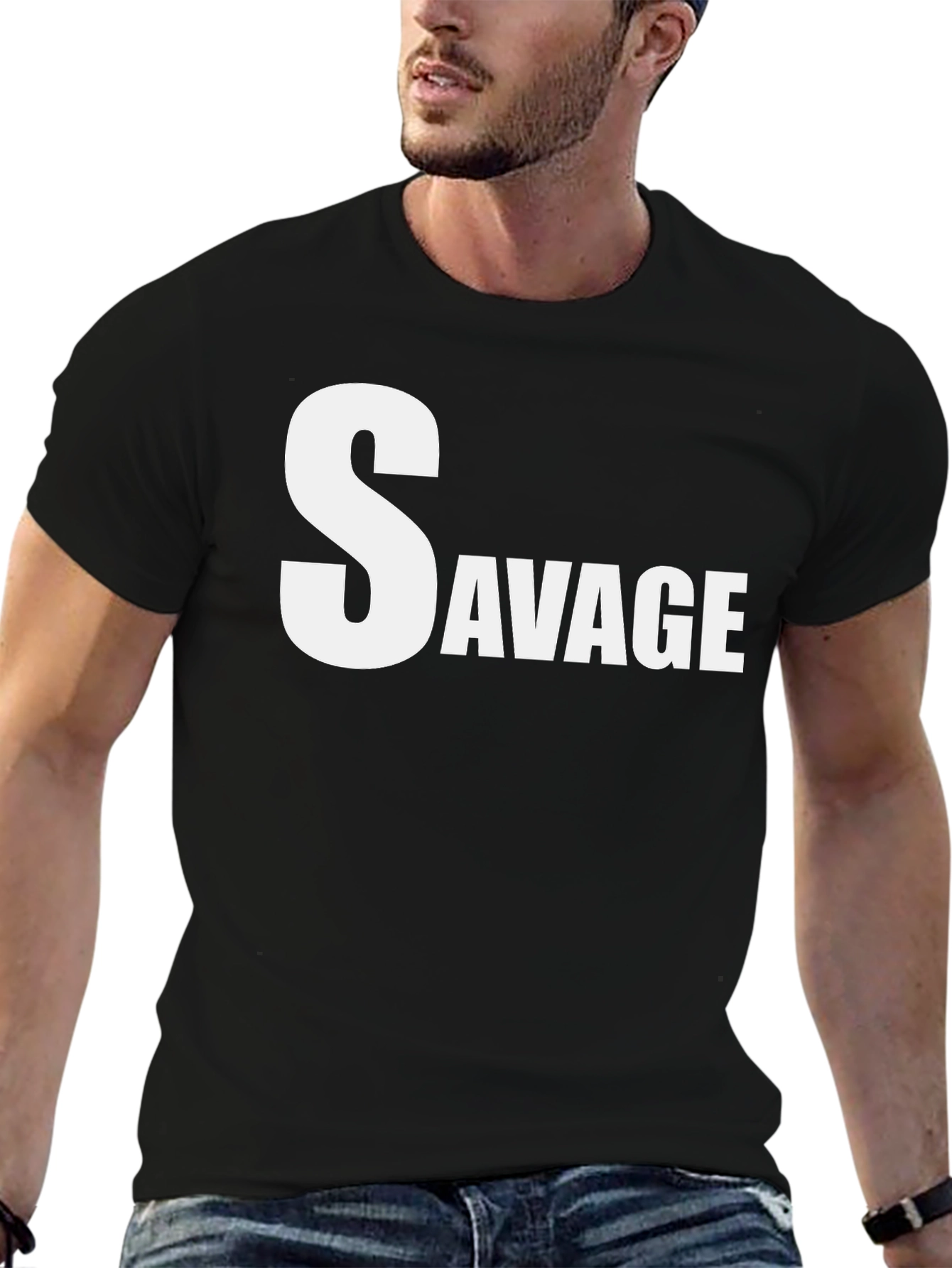 Camiseta Negra Savage para Hombre - Estilo Urbano