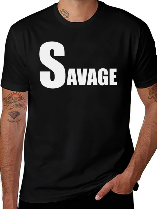 Camiseta Negra Savage para Hombre - Estilo Urbano