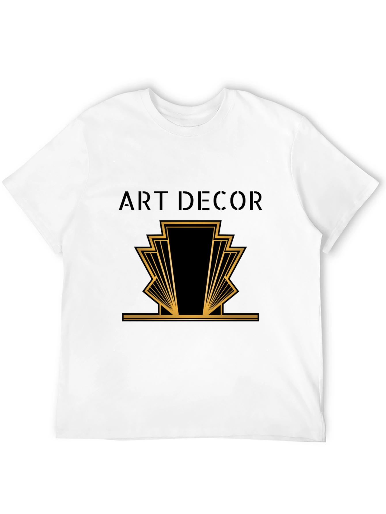 Camiseta Negra Hombre Diseño Art Deco