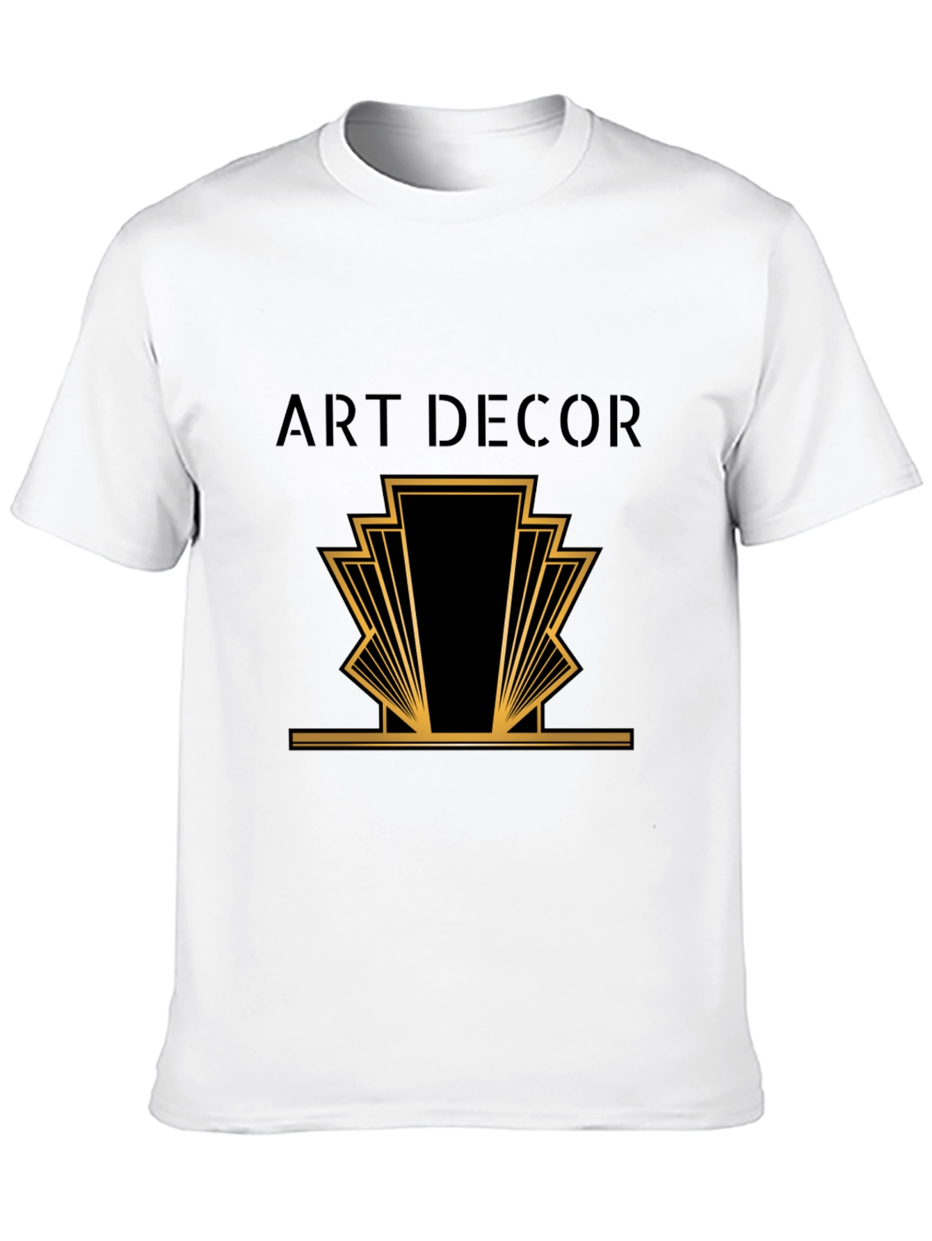 Camiseta Negra Hombre Diseño Art Deco