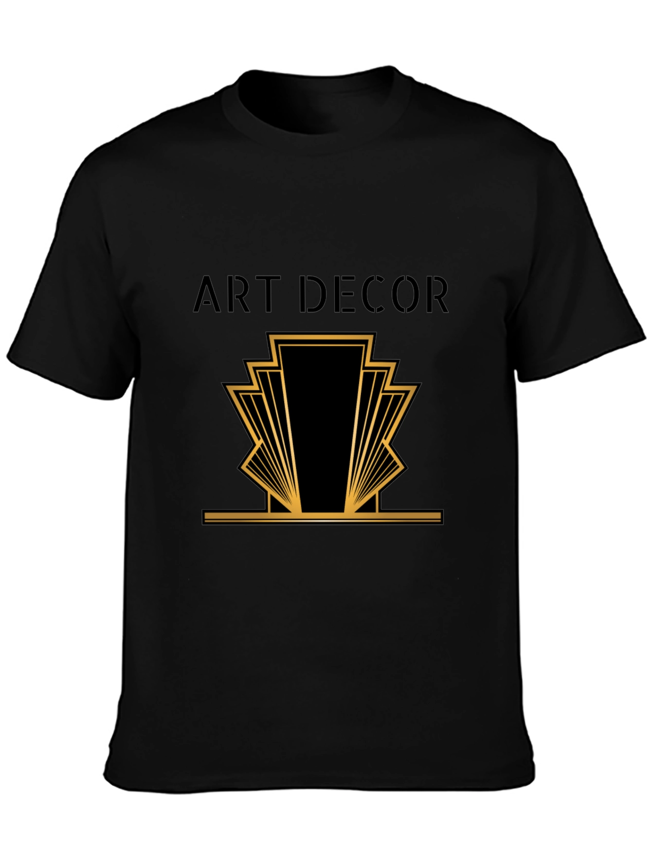 Camiseta Negra Hombre Diseño Art Deco